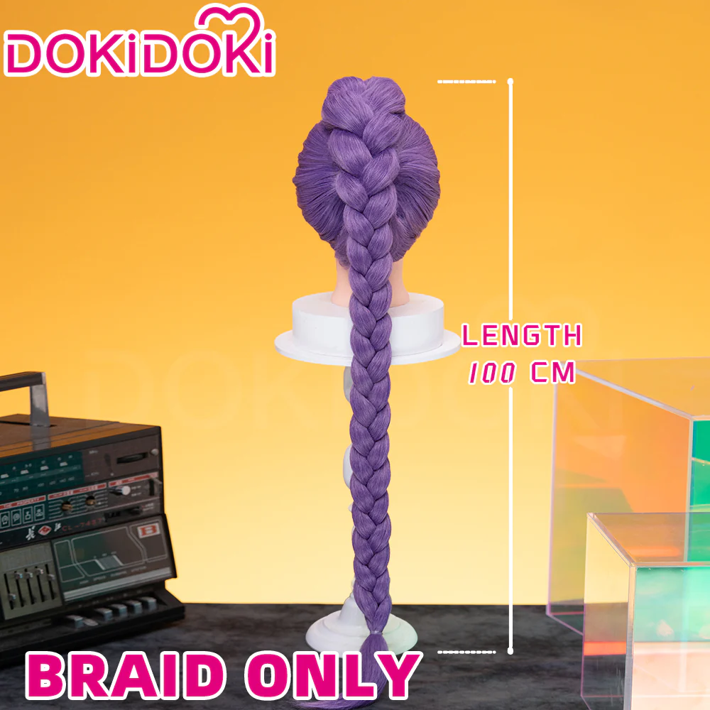 【Ready For Ship】【Last Batch】【100 CM】【Front Lace】【Kids Version】DokiDoki Movie Anime Cosplay Women All-in-one Wig Long Purple Hair Braid - Image 12