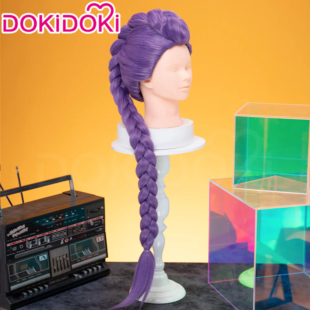 【Ready For Ship】【Last Batch】【100 CM】【Front Lace】【Kids Version】DokiDoki Movie Anime Cosplay Women All-in-one Wig Long Purple Hair Braid - Image 4