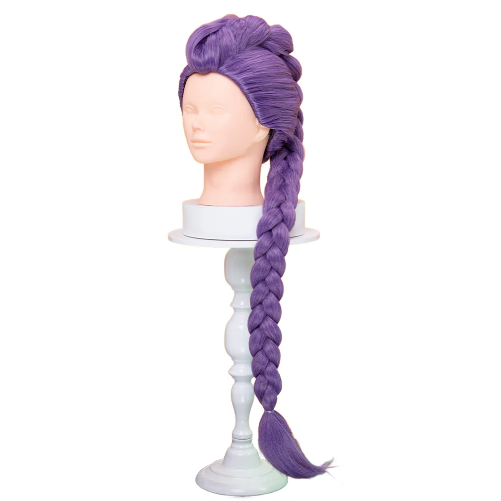 【Ready For Ship】【Last Batch】【100 CM】【Front Lace】【Kids Version】DokiDoki Movie Anime Cosplay Women All-in-one Wig Long Purple Hair Braid - Image 6
