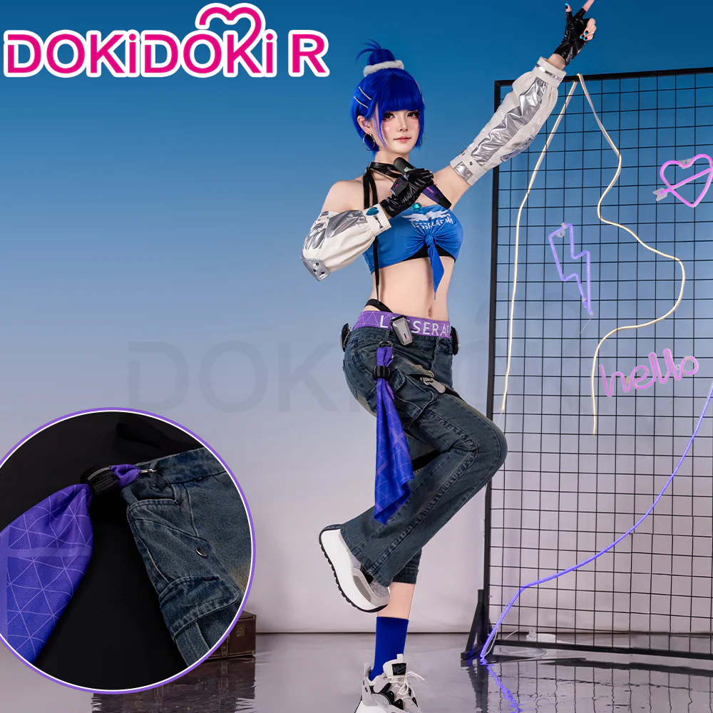 【In Stock】DokiDoki-R Game Cosplay Costume Blue Girl Group - Image 2
