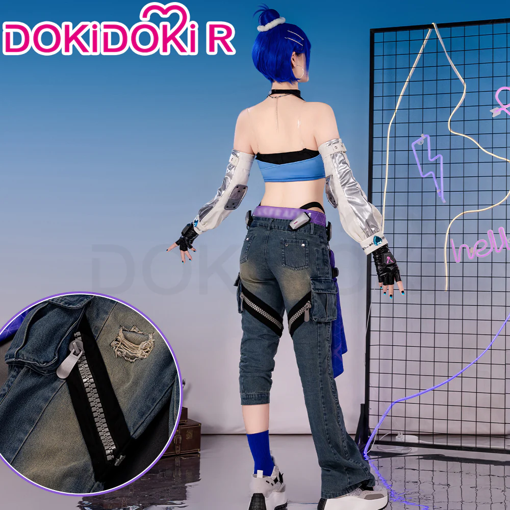 【In Stock】DokiDoki-R Game Cosplay Costume Blue Girl Group - Image 3