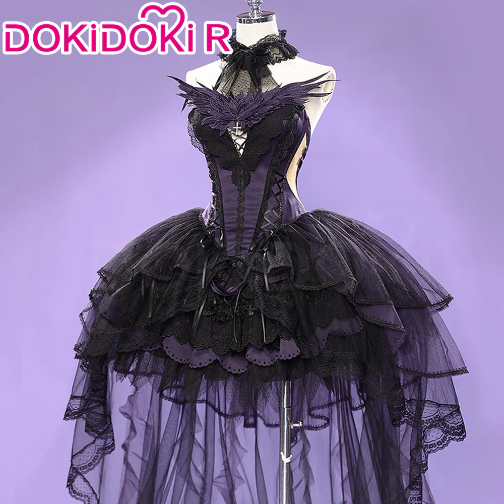 DokiDoki-R Anime Cosplay Goddess / Devil Costume Dress Doujin Purple / White - Image 3