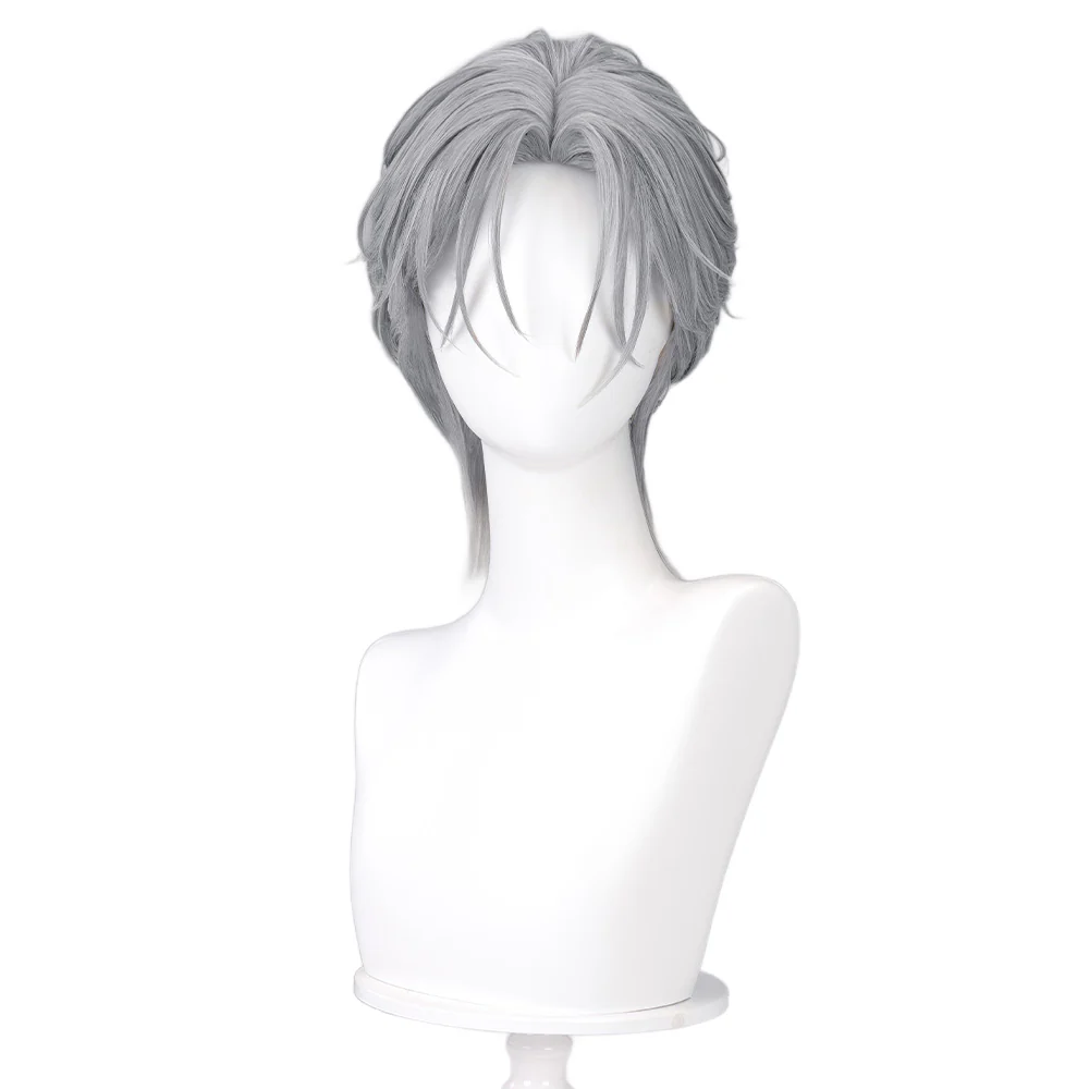 【Ready For Ship】DokiDoki Anime Cosplay Wig / Tattoo Sticker / Earring / Necklace Short Straight Grey Hair  28th Adult Version - Image 11