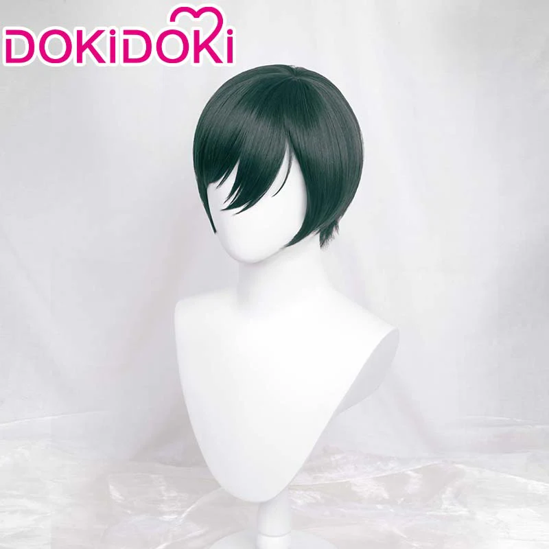 【Ready For Ship】DokiDoki Anime Cosplay Cosplay Wig Men Black Short Green - Image 2