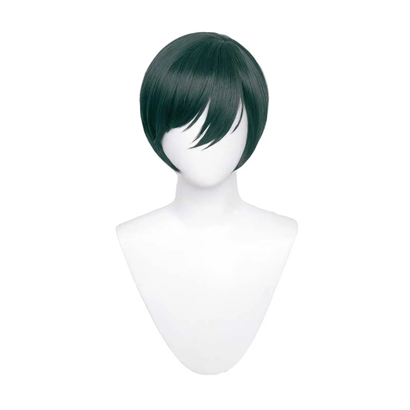 【Ready For Ship】DokiDoki Anime Cosplay Cosplay Wig Men Black Short Green - Image 5