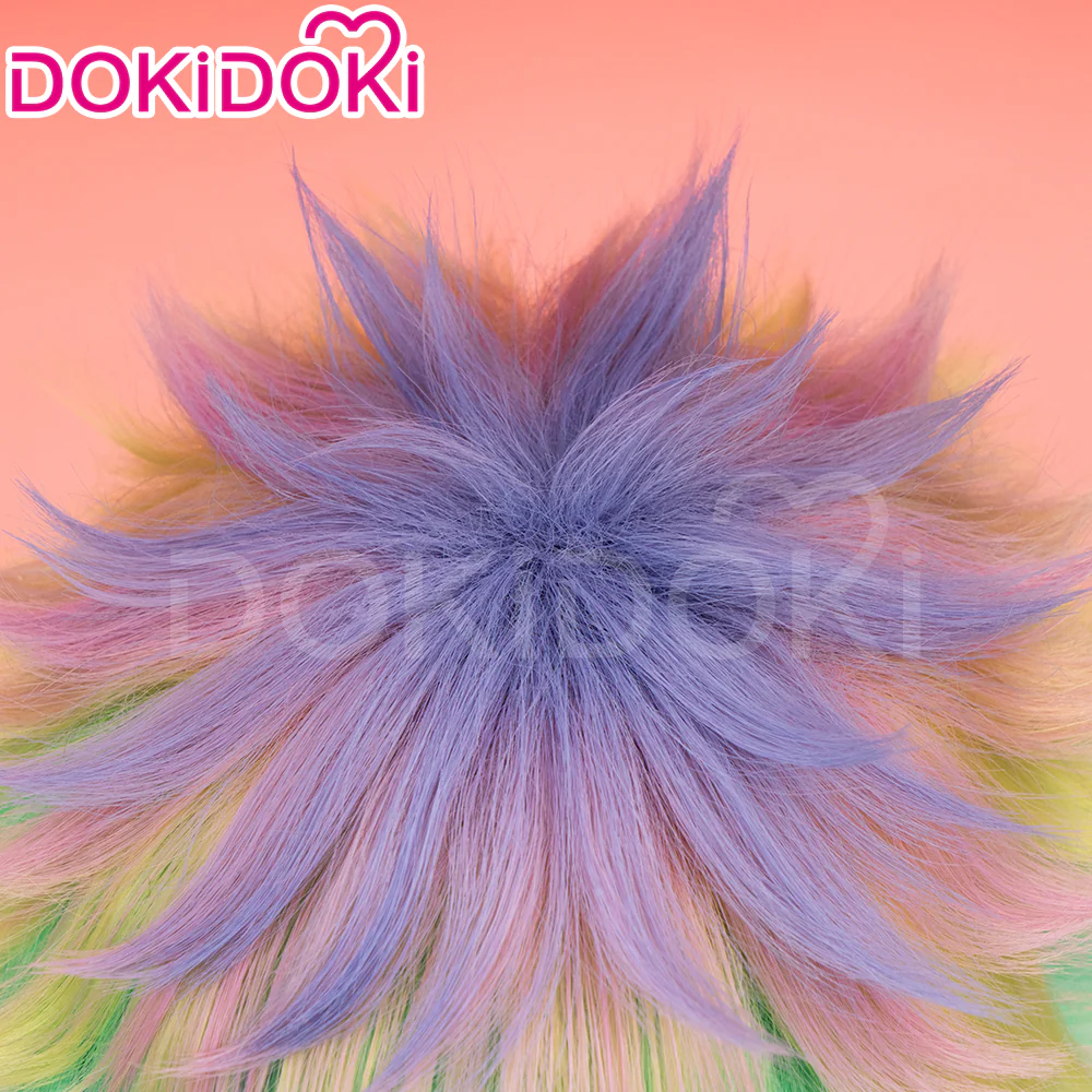 DokiDoki Anime Cosplay Cosplay Wig Short Straight Purple Green Blue Hair - Image 4
