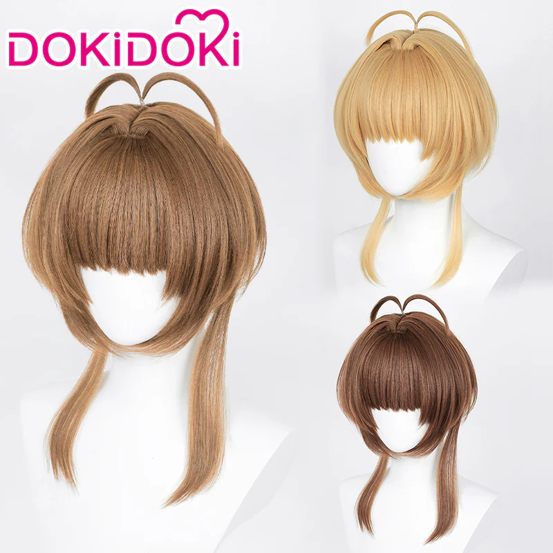 【Partially Ready For Ship】DokiDoki Anime Card Captor Sakura Cosplay Kinomoto Sakura Wig Light Brown/Dark brown/Blond Hair Cardcaptor Sakura/ Hair accessories - Image 4