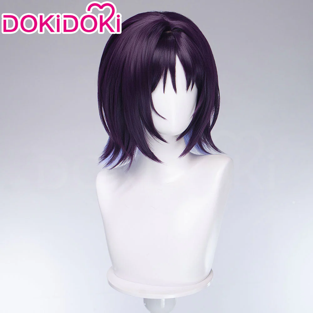 DokiDoki Anime Cosmic Princess Kaguya! Cosplay Iroha Sakayori Wig Short Purple Blue Hair Bun - Image 4