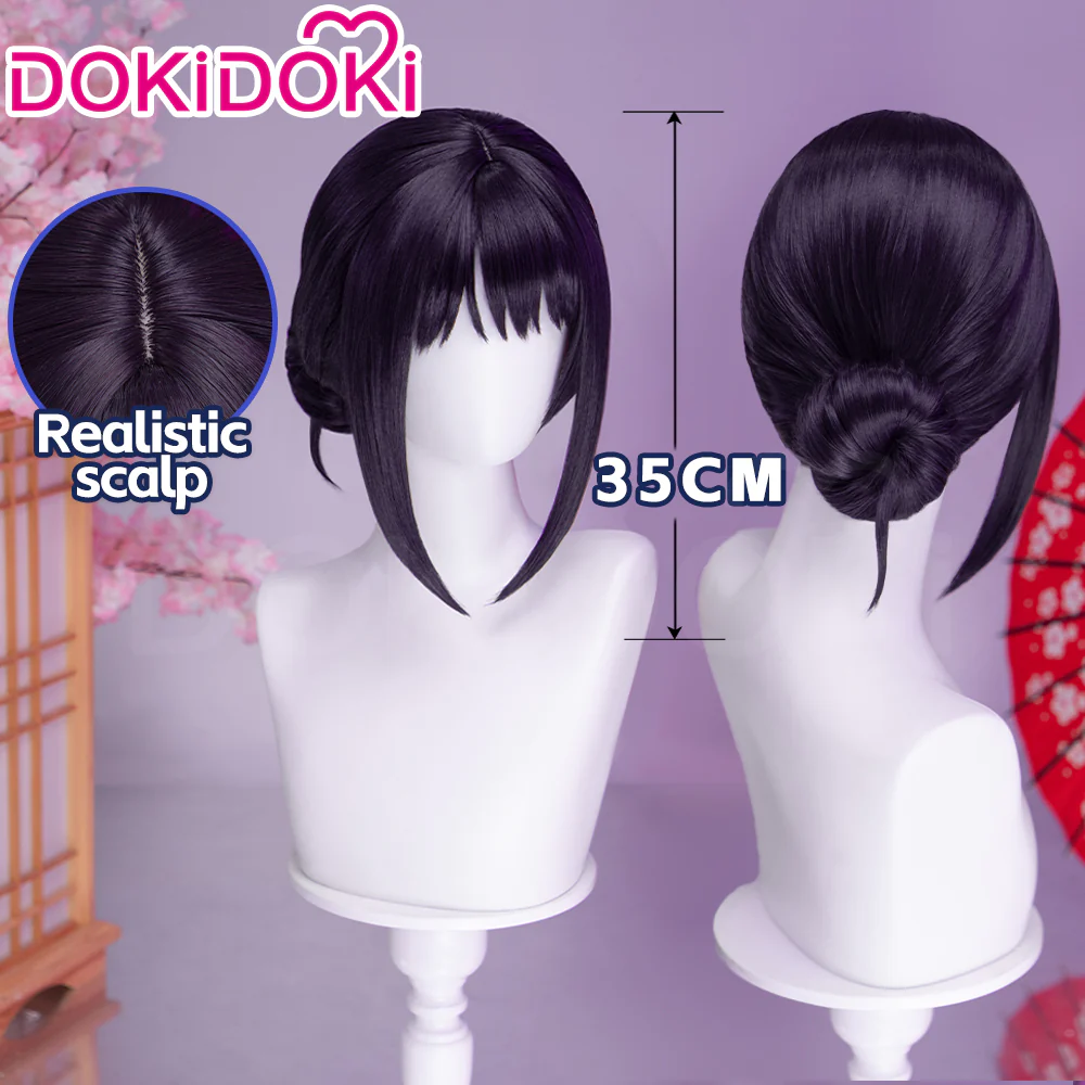 DokiDoki Anime Cosmic Princess Kaguya! Cosplay Iroha Sakayori Wig Short Purple Blue Hair Bun - Image 7