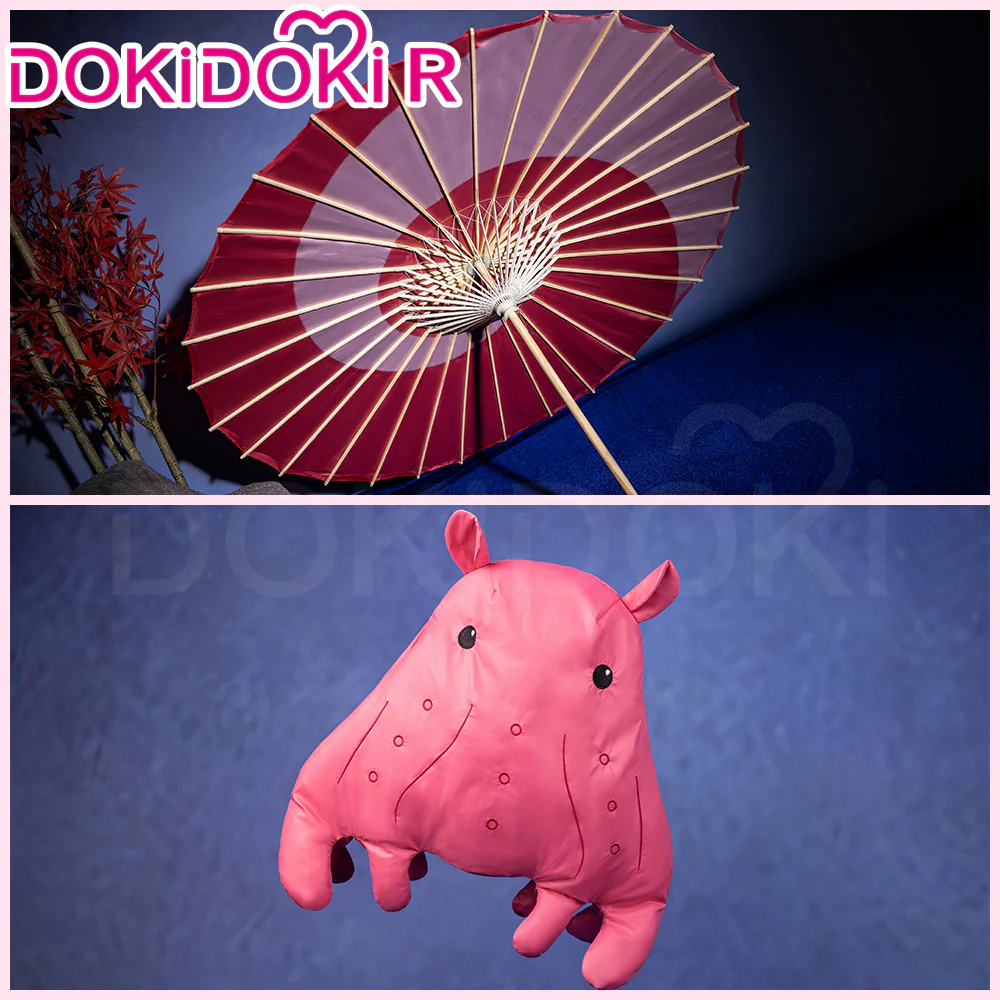 DokiDoki-R Anime Cosmic Princess Kaguya! Cosplay Runami Yachiyo Costume / Umbrella / Octopus Plush - Image 6