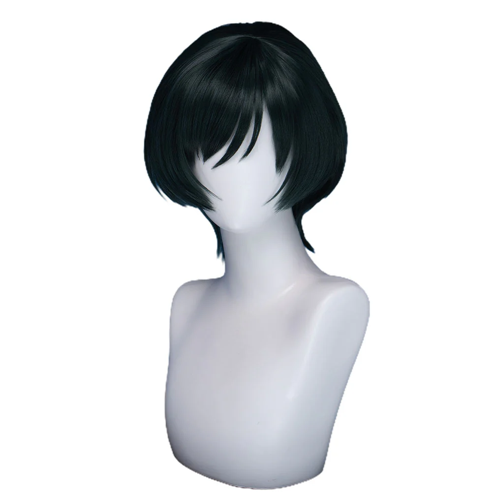 Dokidoki Anime Cosplay Wig Short Green Hair Halloween - Image 5