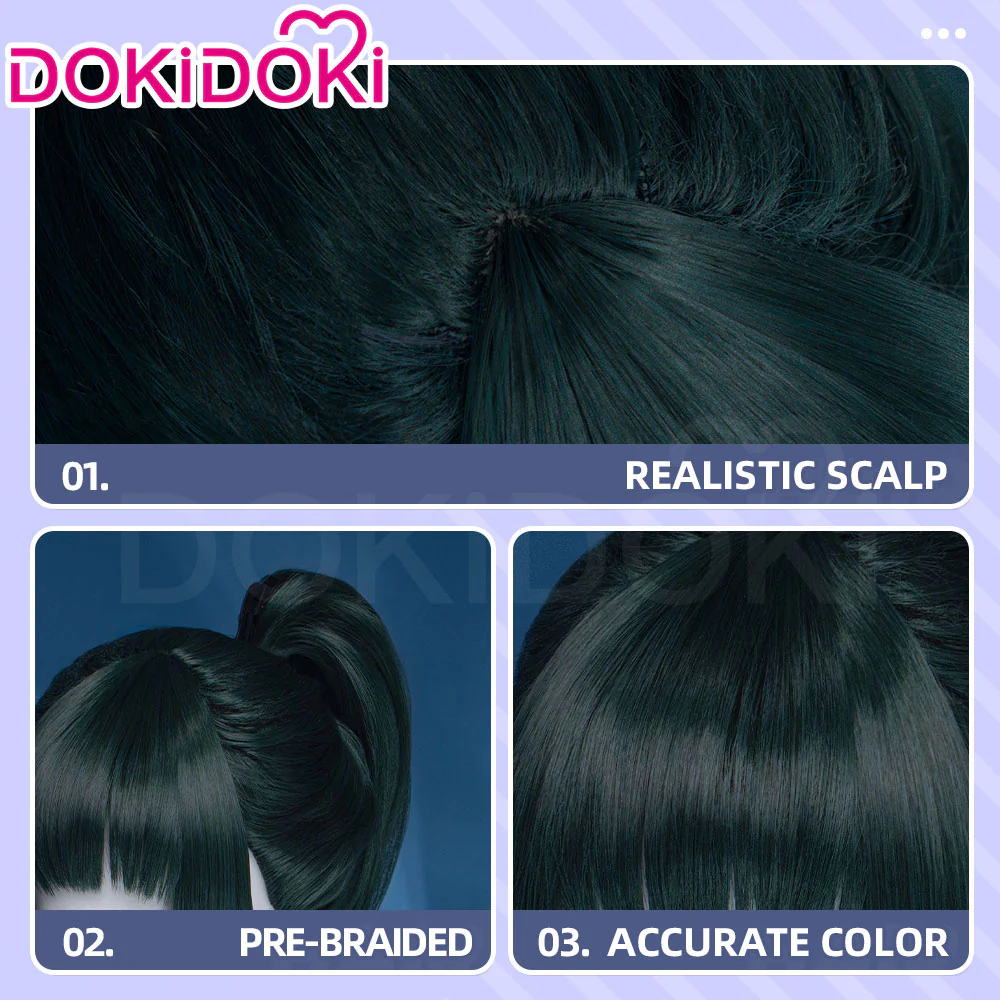 【Partially Ready For Ship】Dokidoki Anime Cosplay Wig Women Halloween Green Wig / Short Hair - Image 6