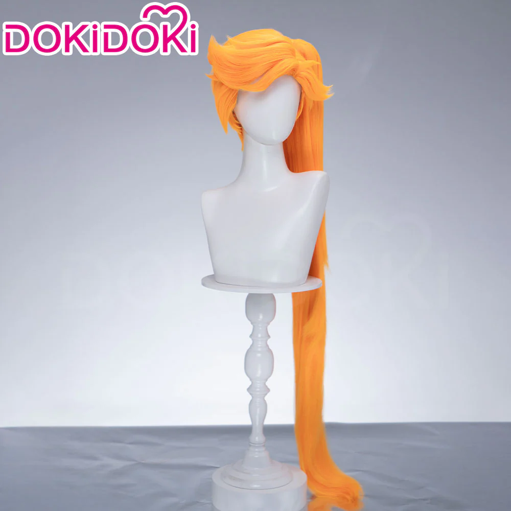 DokiDoki Anime Cosplay Magical Transformation Wig Long Curly Orange Hair Side Ponytail - Image 3