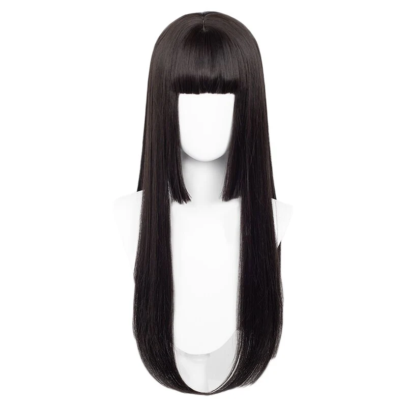DokiDoki Anime Cosplay Wig Kakegurui Jabami Yumeko Wig Women Long Straight Black Hair Halloween - Image 6