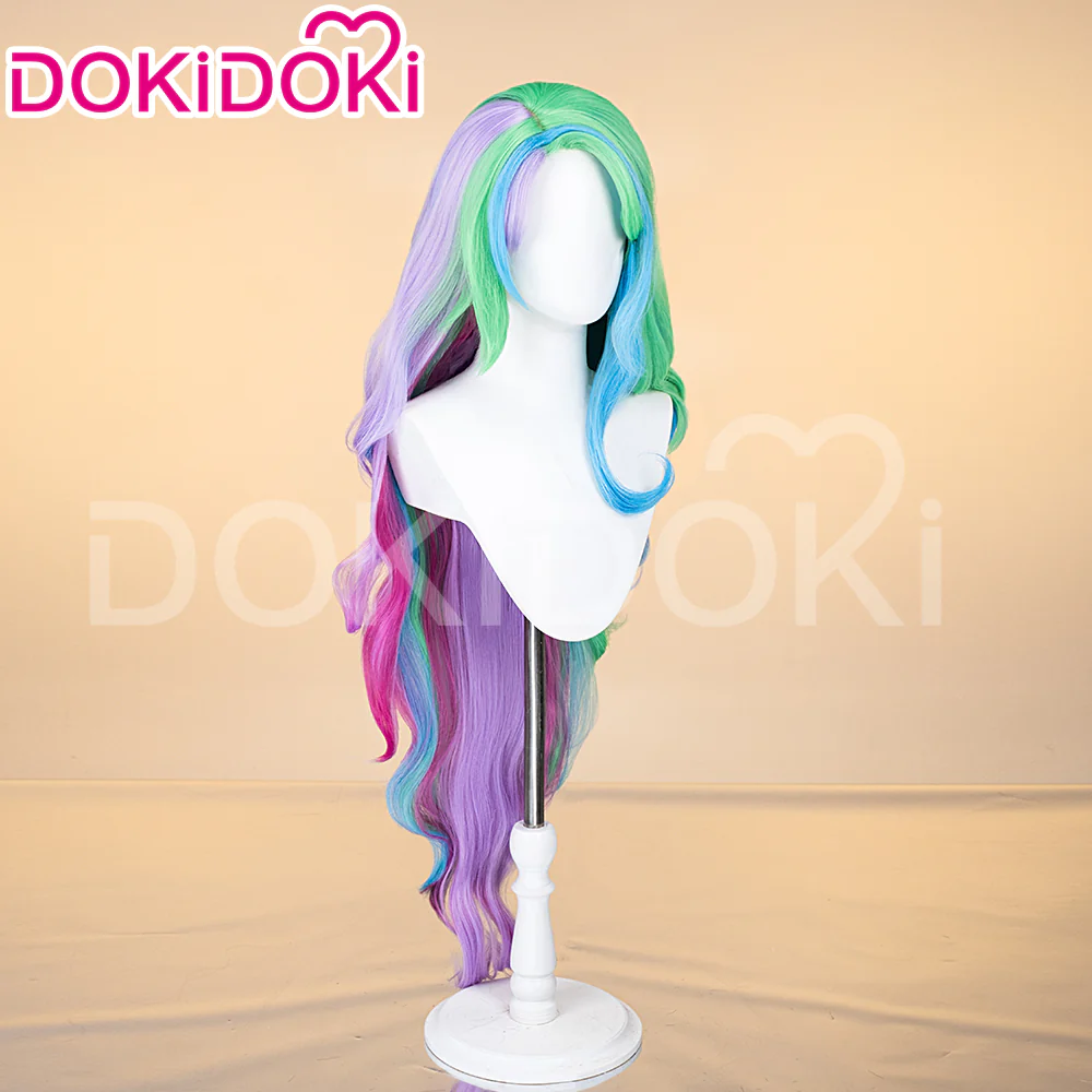 DokiDoki Anime Cosplay Wig Long Colored Curly Princess Women Hair - Image 3