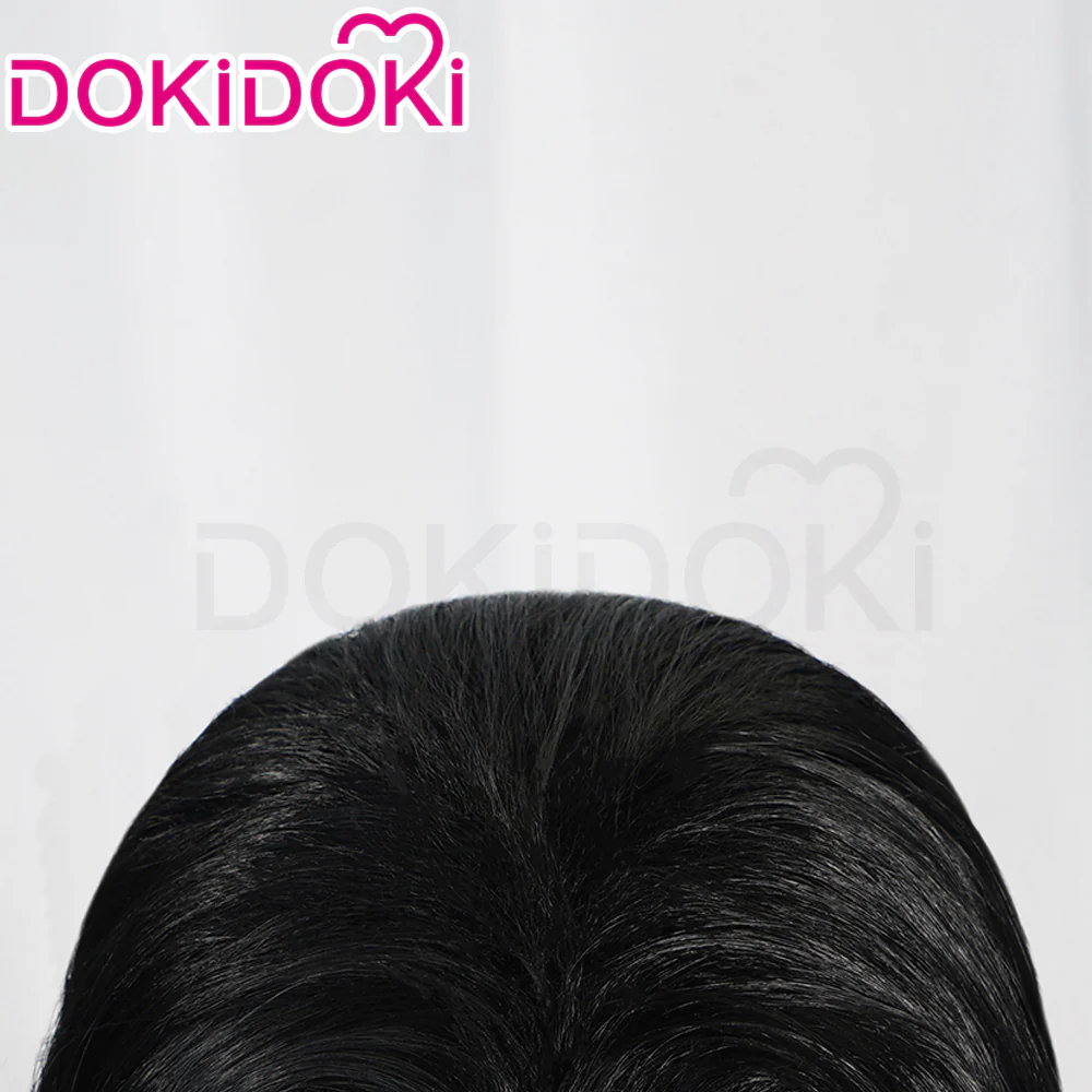 DokiDoki Anime Cosplay Wig Long Straight Black Hair - Image 4