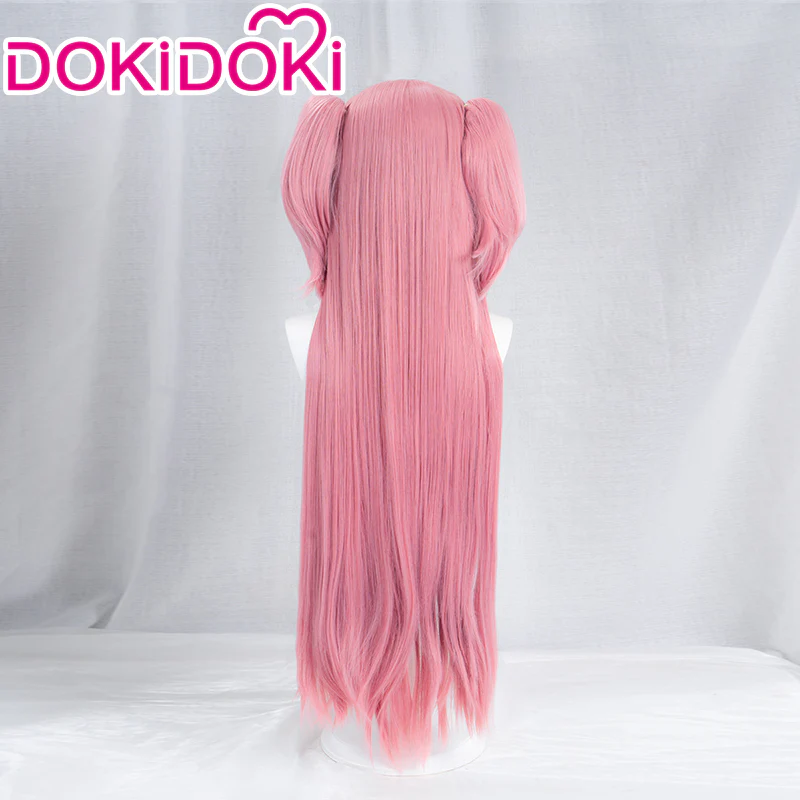 DokiDoki Anime Cosplay Wig Long Straight Pink Hair - Image 3