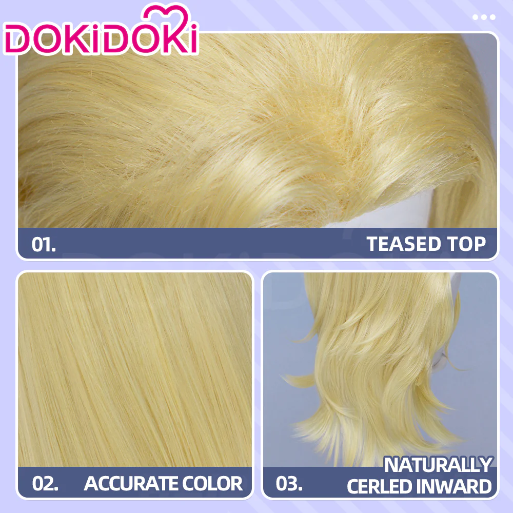 【Ready For Ship】DokiDoki Anime Cosplay Wig Long Straight Yellow Hair - Image 4