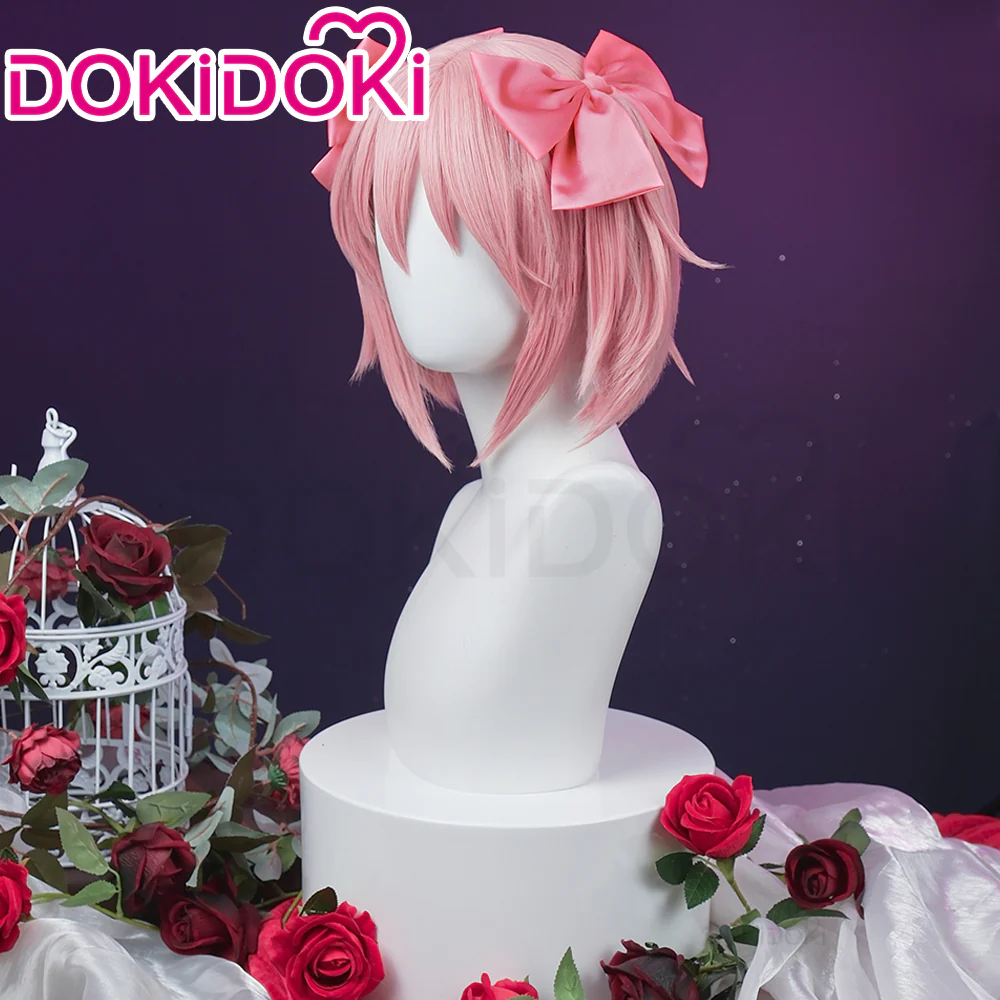 DokiDoki Anime Cosplay Wig Pink Straight Hair / Headwear Cute Halloween - Image 2