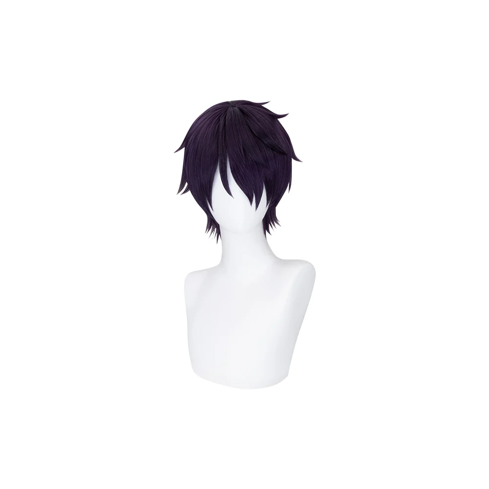 【Ready For Ship】DokiDoki Anime Cosplay Wig Short Deep Purple Hair Men - Image 2