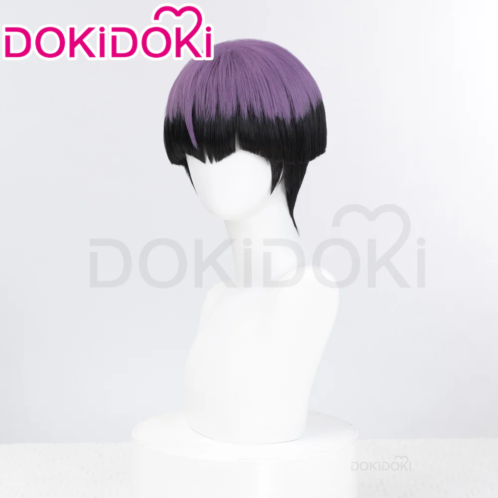 【Ready For Ship】DokiDoki Anime Cosplay Wig Short Straight Black Purple Hair - Image 2