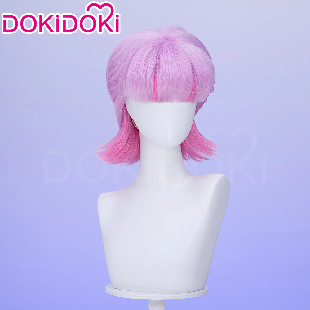【Ready For Ship】DokiDoki Anime Cosplay Wig Short Straight Light Purple Pink Hair - Image 2