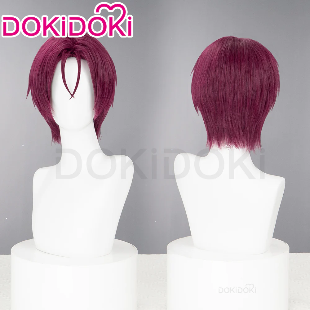 【Ready For Ship】DokiDoki Anime Free! Cosplay Matsuoka Rin Wig Short Straight Red Hair