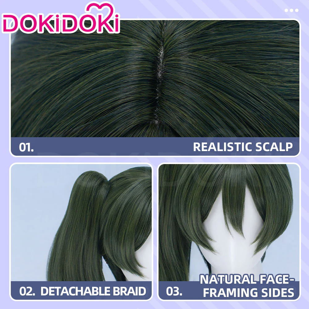 【Ready For Ship】DokiDoki Anime Cosplay Wig Green Hair Side Ponytail - Image 4