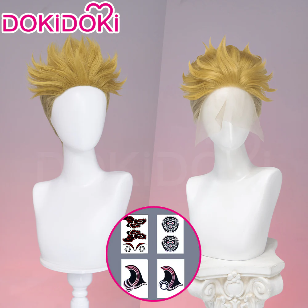 DokiDoki Anime GACHIAKUTA Cosplay Enjin Wig / Mask Short Spiky Blonde Hair