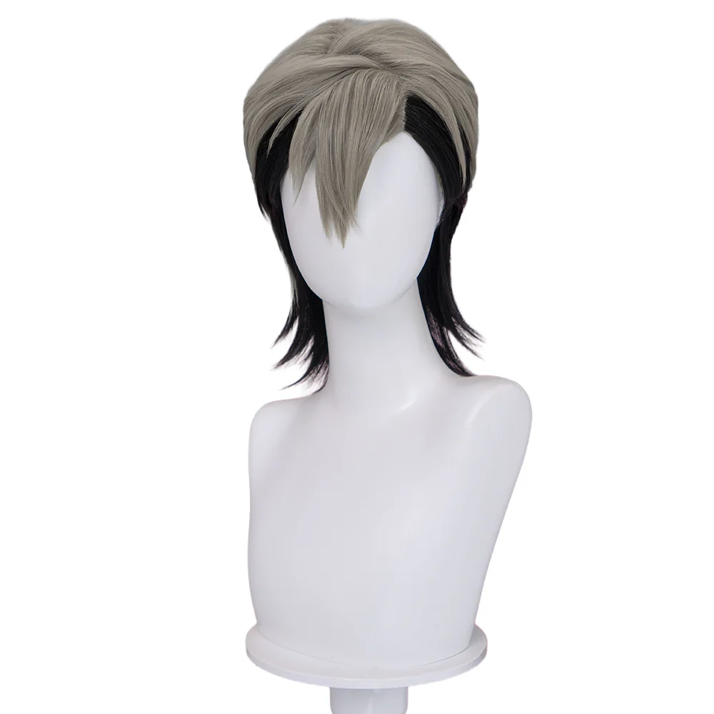 【Partially Ready For Ship】【Front Lace】DokiDoki Anime GACHIAKUTA Cosplay Zanka Nijiku Wig / Mask Short Dark Brown Black Hair Mullet - Image 15