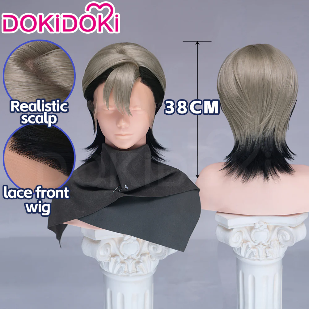 【Partially Ready For Ship】【Front Lace】DokiDoki Anime GACHIAKUTA Cosplay Zanka Nijiku Wig / Mask Short Dark Brown Black Hair Mullet - Image 16