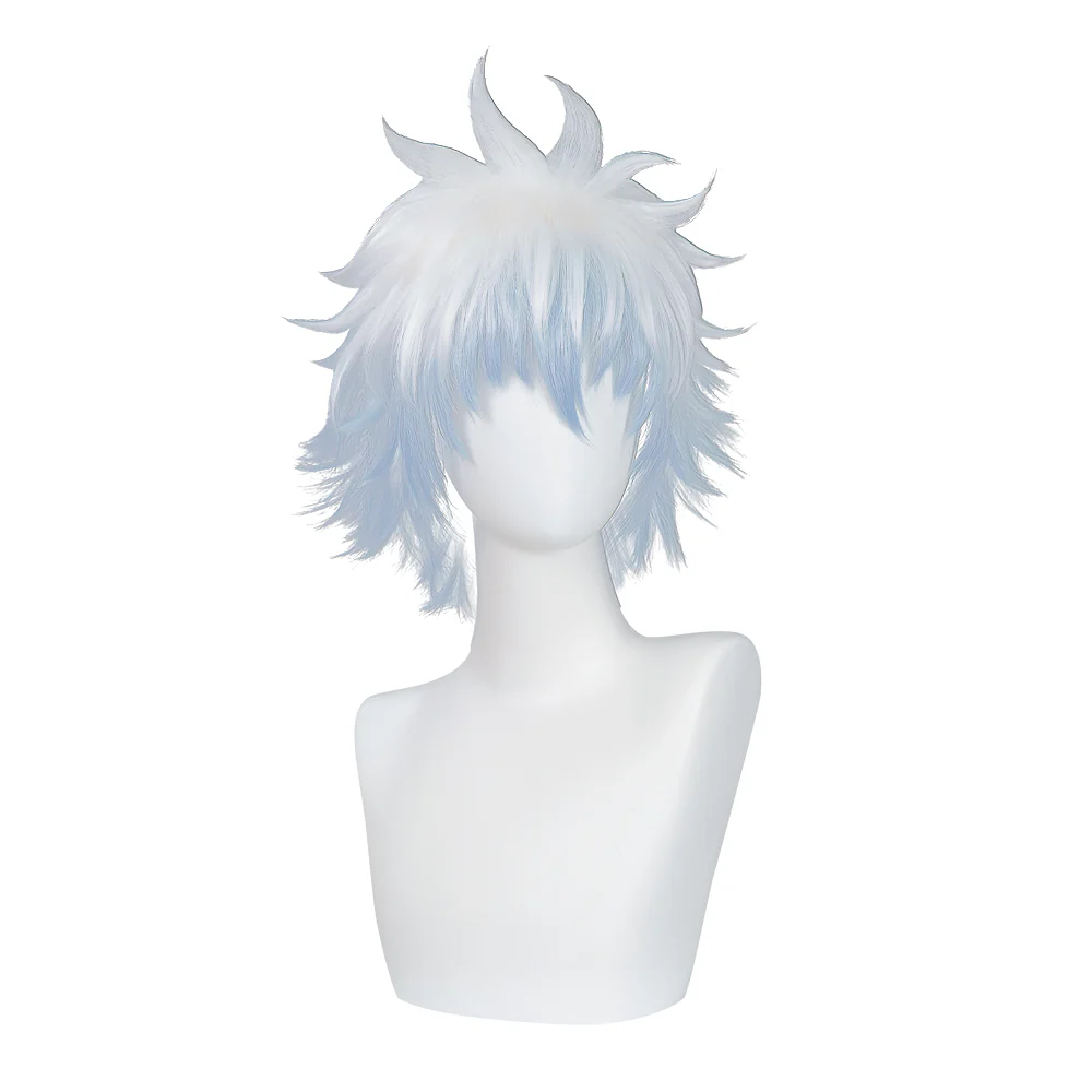 【Ready For Ship】DokiDoki Anime Cosplay Wig White Blue Short Hair Male - Image 2