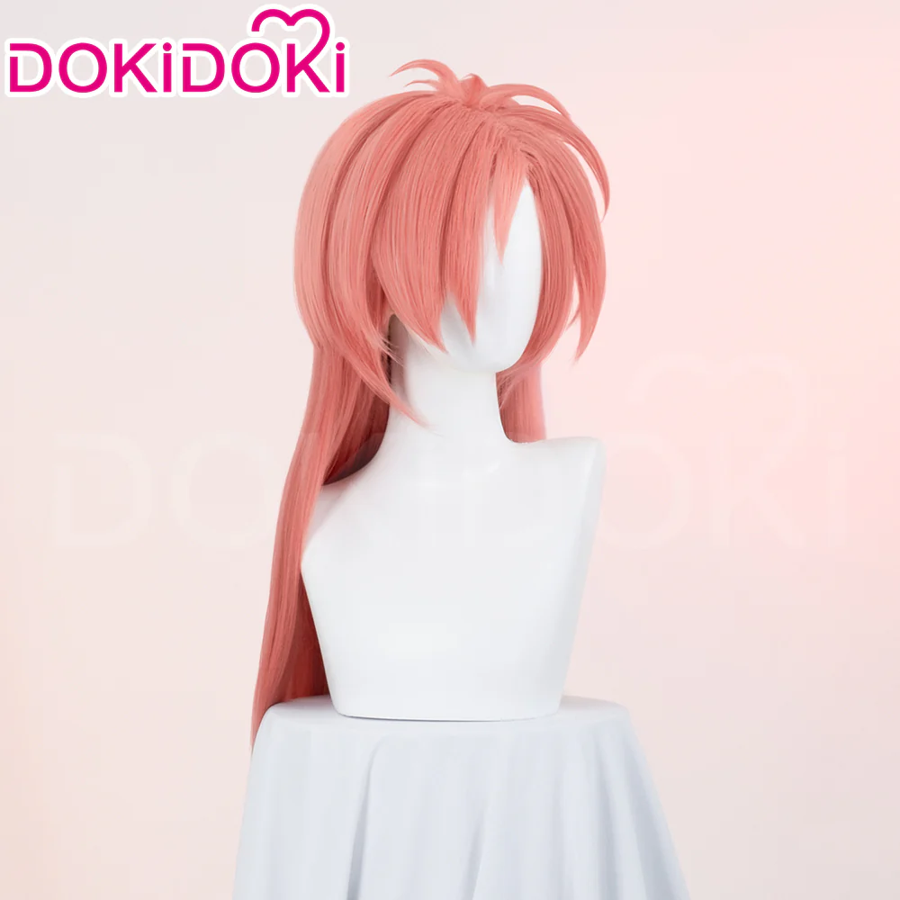 DokiDoki Anime Hell Hotel Cosplay Wig Long Straight Pink Yellow Pre Crimped Hair - Image 2