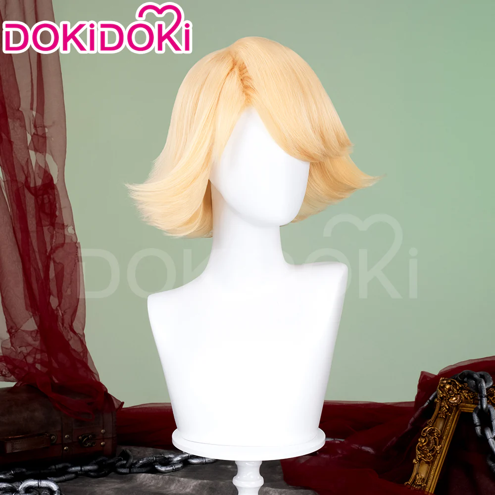 【Ready For Ship】DokiDoki Anime Hell Hotel Cosplay Wig Short Straight Yellow Hair - Image 2