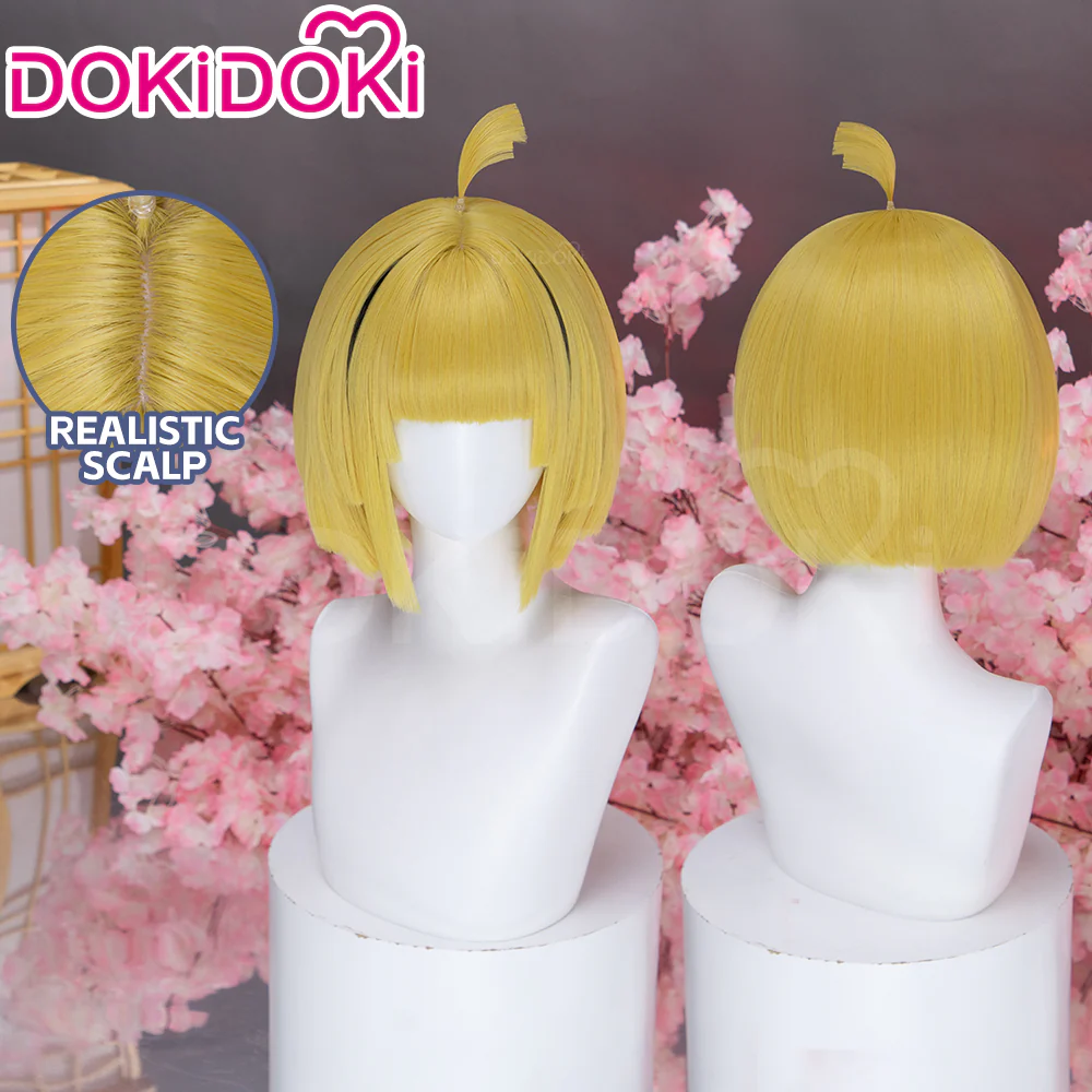 DokiDoki Anime Hell's Paradise: Jigokuraku Cosplay Yamada Asaemon Fuchi Wig Short Straight Blonde Hair