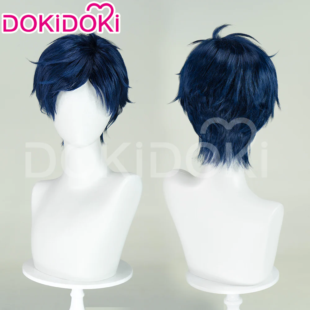 【Ready For Ship】DokiDoki Anime High Speed! Free! Starting Days Cosplay Ryugazaki Rei Wig Short Dark Blue Straight Hair
