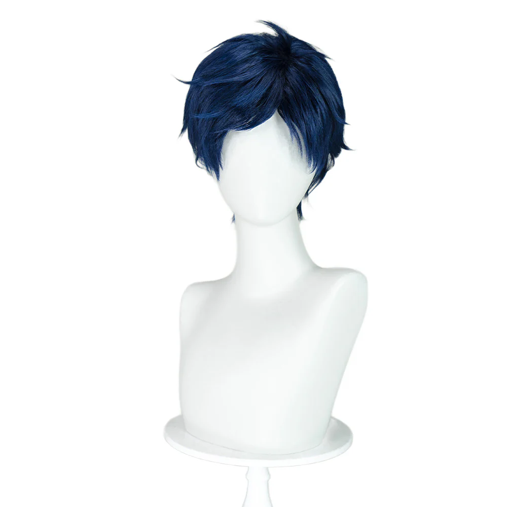 【Ready For Ship】DokiDoki Anime High Speed! Free! Starting Days Cosplay Ryugazaki Rei Wig Short Dark Blue Straight Hair - Image 2