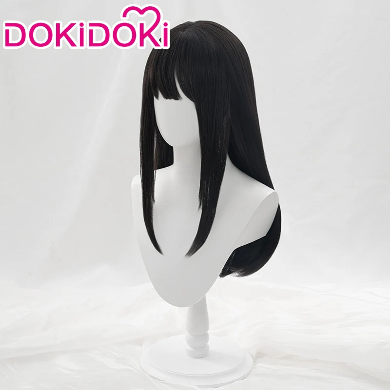 DokiDoki Anime Lycoris Recoil Cosplay Inoue Takina Cosplay Wig Black Long Hair - Image 2