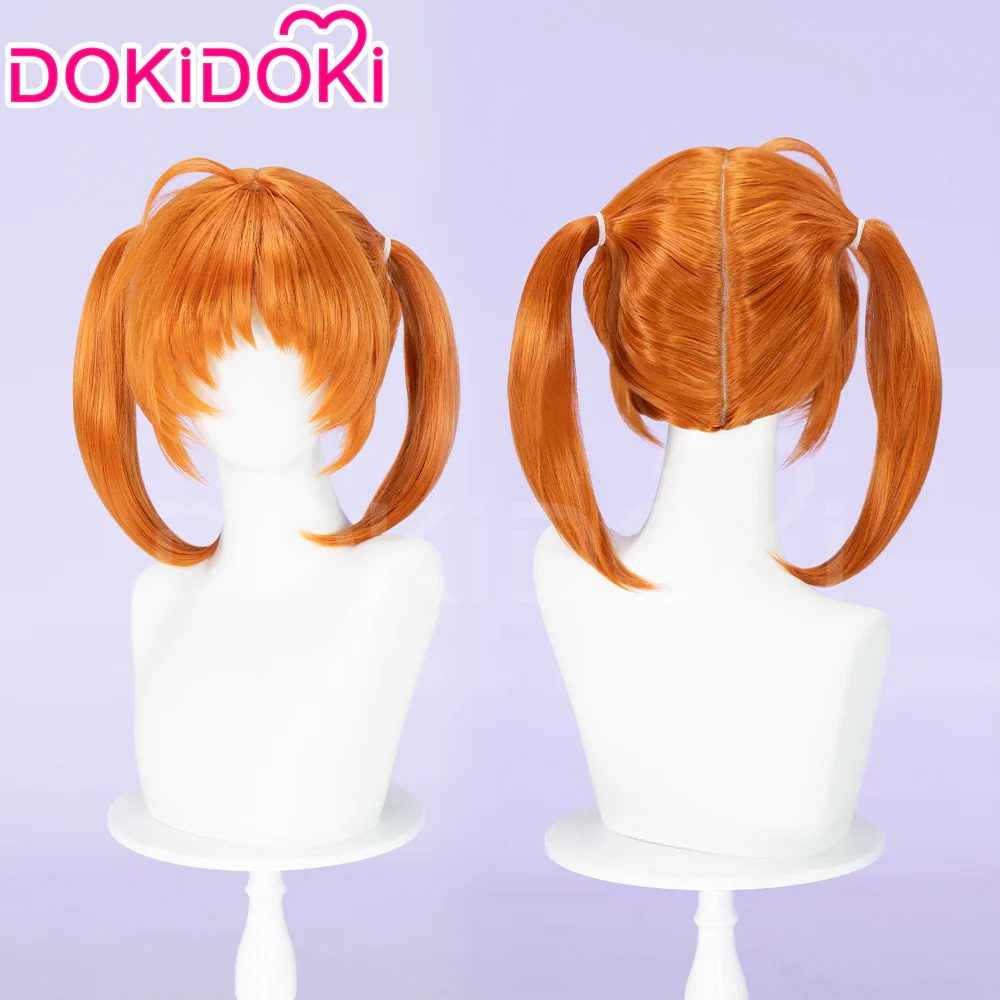 【Ready For Ship】DokiDoki Anime Magical Girl Cosplay Lyrical Nanoha Wig Short Orange