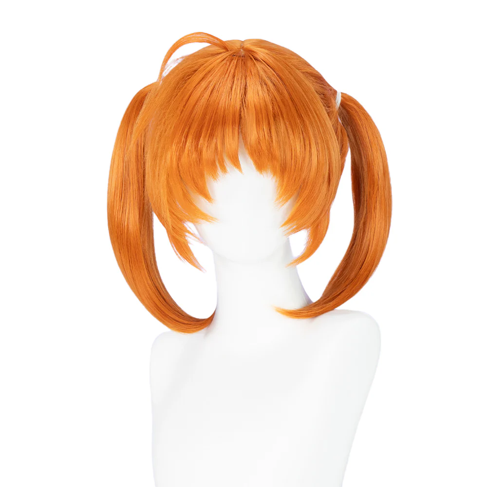 【Ready For Ship】DokiDoki Anime Magical Girl Cosplay Lyrical Nanoha Wig Short Orange - Image 2