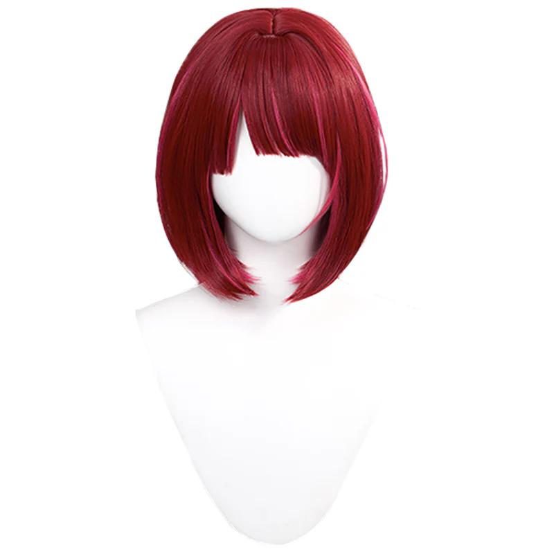 DokiDoki Anime Oshi no Ko Cosplay Arima Kana Wig Short Straight Red Pink Hair - Image 5