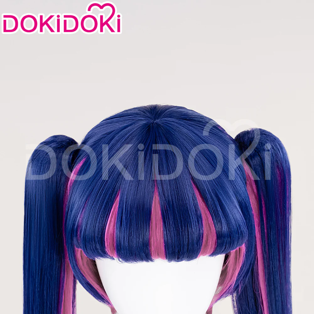 【 Ready For Ship】DokiDoki Anime Cosplay  Cosplay Wig Long Straight Blue Pink Hair - Image 11