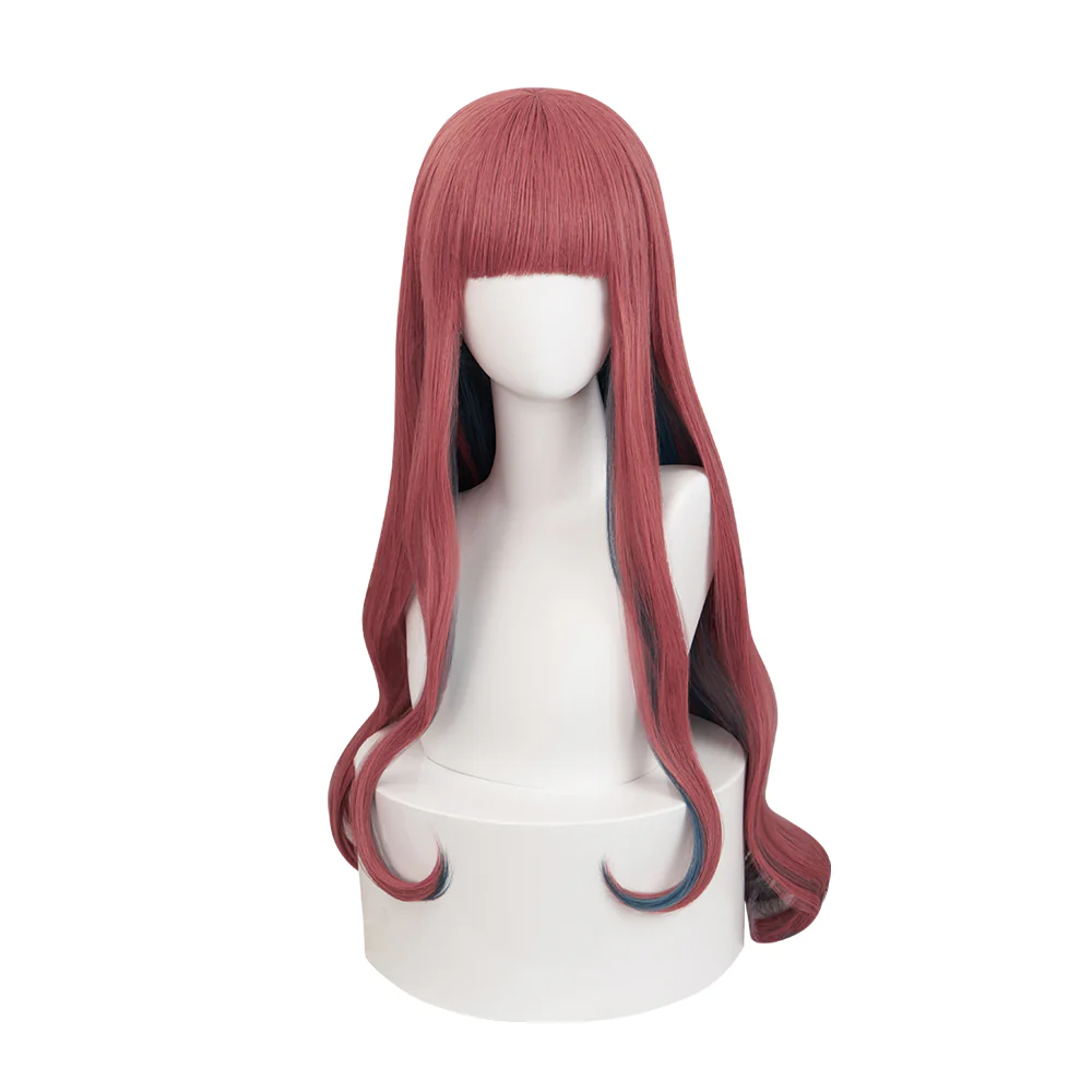 【Ready For Ship】DokiDoki Anime Paradox Live THE ANIMATION Cosplay Anne Faulkner Wig Long Curly Red Blue Hair - Image 5