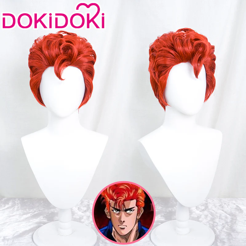 【Ready For Ship】DokiDoki Anime Slam Dunk Cosplay Sakuragi Hanamichi Cosplay Wig Short Curly Red