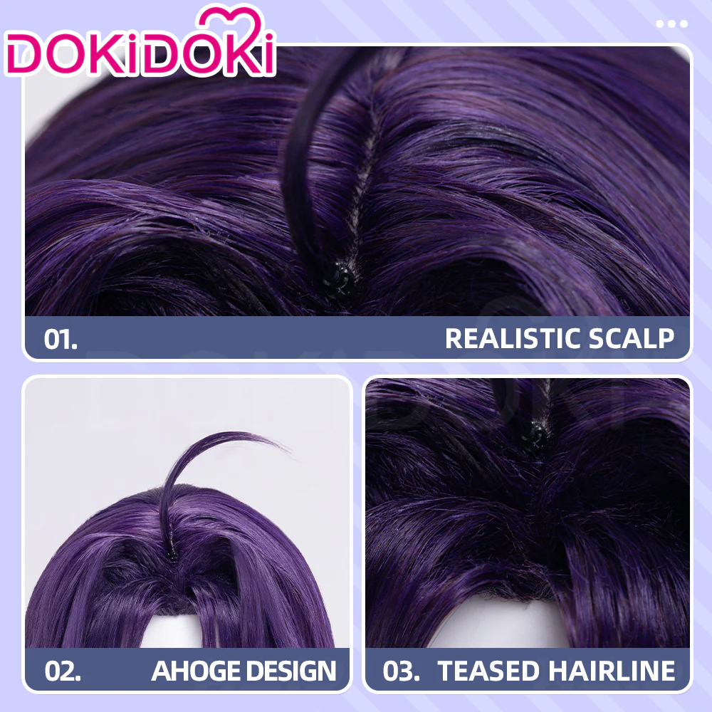 【Ready For Ship】DokiDoki Anime Sword Art Online Cosplay Konno Yuuki Wig Long Straight Purple Hair SAO - Image 4