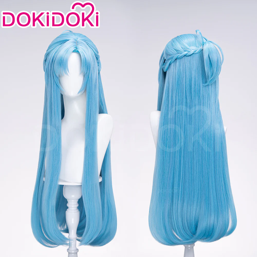 【Brown Ver Ready For Ship】DokiDoki Anime Sword Art Online Cosplay Yuuki Asuna Wig Long Straight Gold Brown Blue SAO - Image 6
