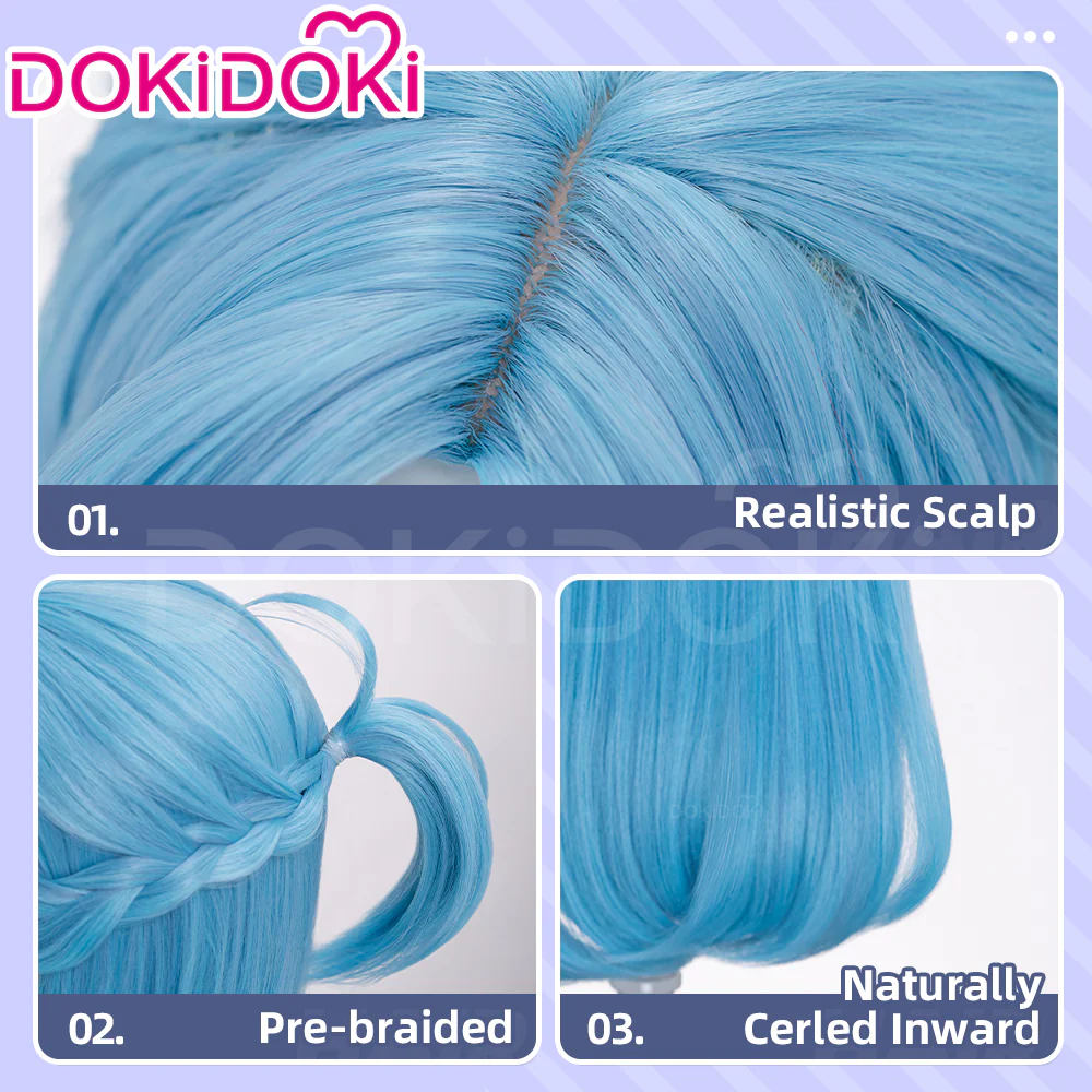 【Brown Ver Ready For Ship】DokiDoki Anime Sword Art Online Cosplay Yuuki Asuna Wig Long Straight Gold Brown Blue SAO - Image 9
