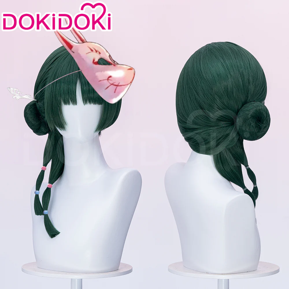 【Normal Ver Ready For Ship】DokiDoki Anime The Apothecary Diaries Cosplay Mao Mao Wig / Bow Clip / Ear Clip Long Straight Green Hair Maomao - Image 15