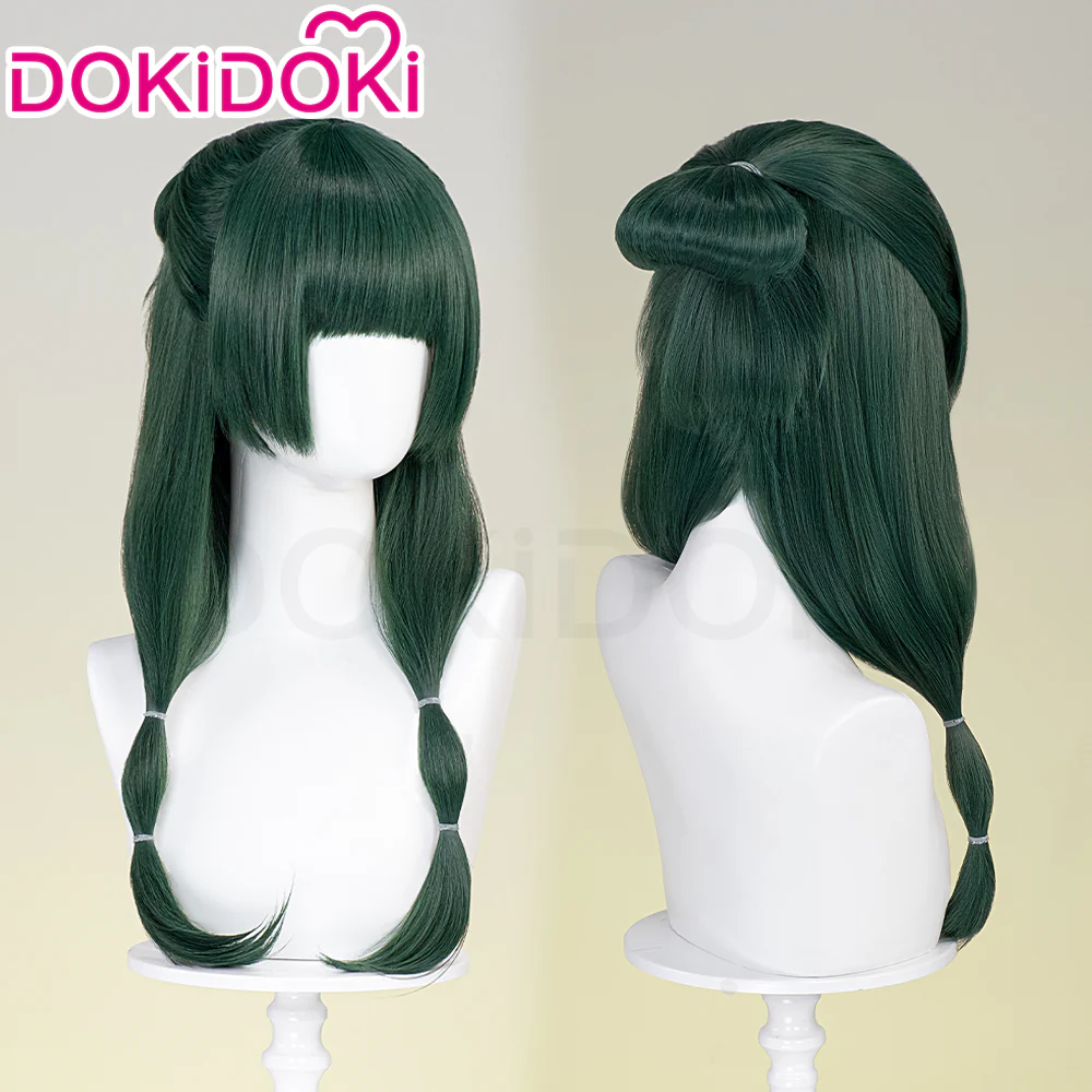 【Normal Ver Ready For Ship】DokiDoki Anime The Apothecary Diaries Cosplay Mao Mao Wig / Bow Clip / Ear Clip Long Straight Green Hair Maomao - Image 2
