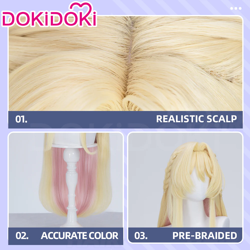 【Ready For Ship】DokiDoki Anime There's No Freaking Way I'll be Your Lover! Unless... Cosplay  Mai Oduka Yellow Pink Long Straight - Image 4